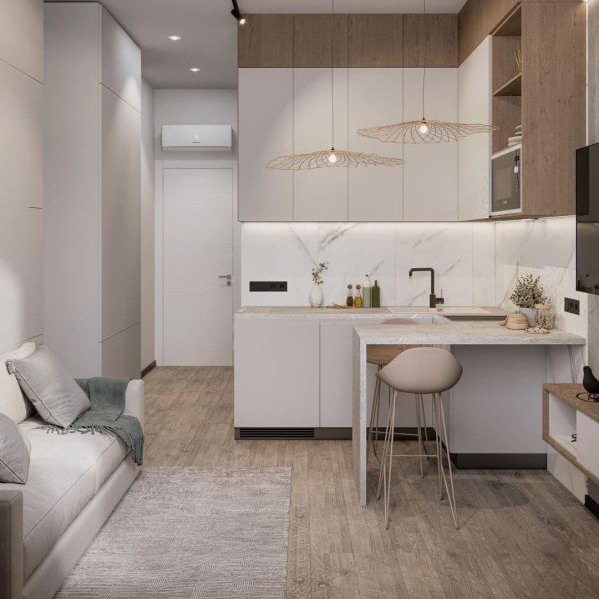 Перепланування квартири, кухня поєднана з вітальні.